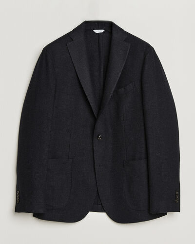 Boglioli K Jacket Wool Houndstooth Blazer Navy