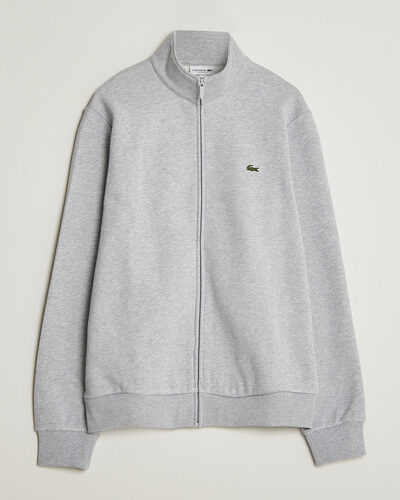 Lacoste Full Zip Sweater Silver Chine