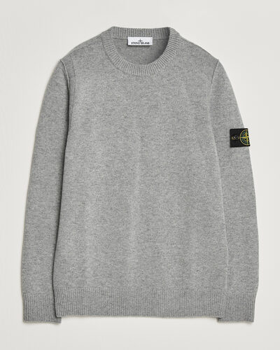 Stone Island Knitted Lambswool Crew Neck Grey Melange