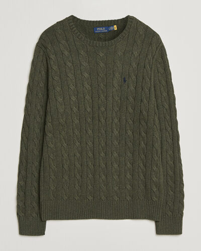 Polo Ralph Lauren Cotton Cable Pullover  Olive Shrub Heather