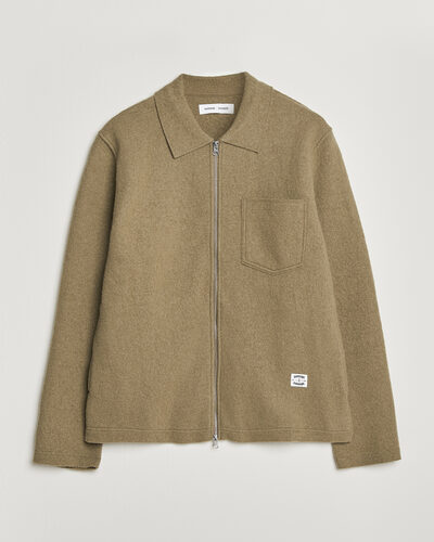 Samsøe Samsøe Hannes Boiled Wool Full Zip Lead Gray