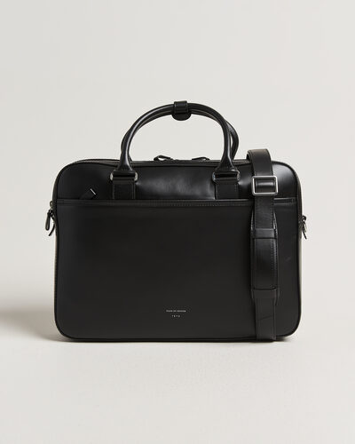 Tiger of Sweden Burin Smooth Leather Briefcase Black
