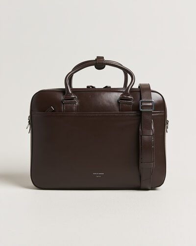 Tiger of Sweden Burin Smooth Leather Briefcase Dark Brown