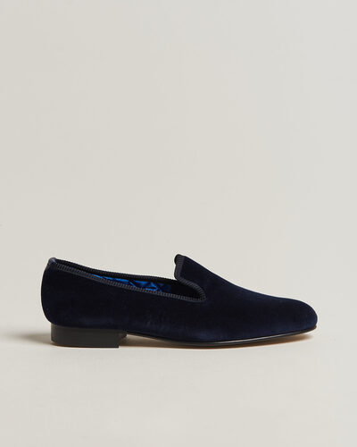 Bowhill & Elliott Plain Albert Pump Navy Velvet