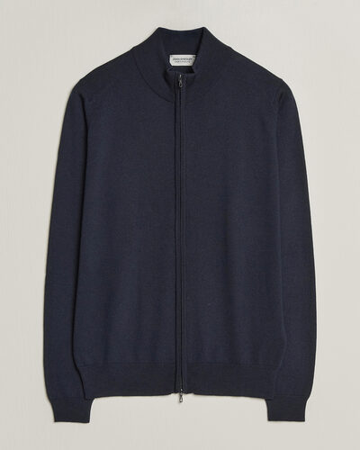John Smedley Claygate Extra Fine Merino Full Zip Midnight