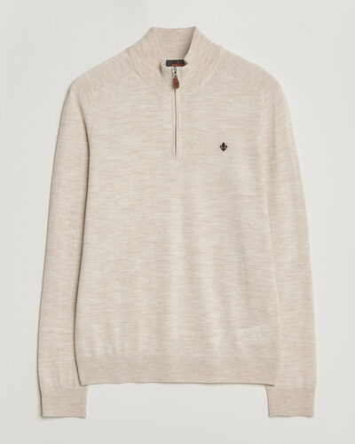 Morris John Merino Half Zip Off White