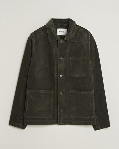 NN07 Morgan Corduroy Overshirt Dark Army