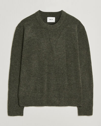 NN07 Gavin Brushed Wool Knitted Sweater Dark Army
