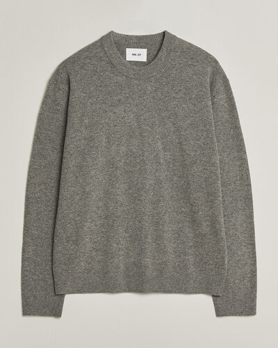NN07 Raz Lambswool Knitted Sweater Grey Melange