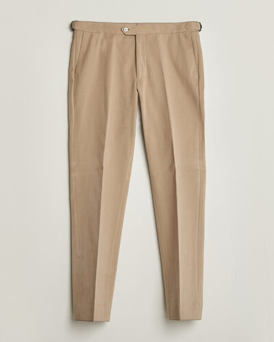 Oscar Jacobson Dandy Brushed Cotton Trousers Beige
