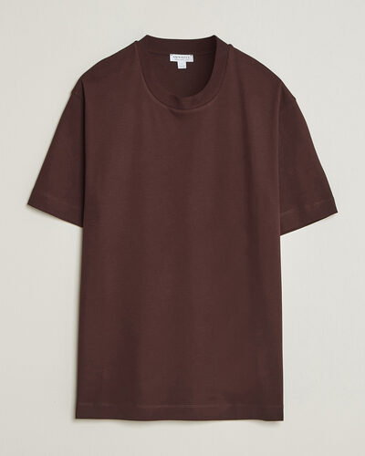 Sunspel Heavy Weight Supima Cotton T-Shirt Dark Brown
