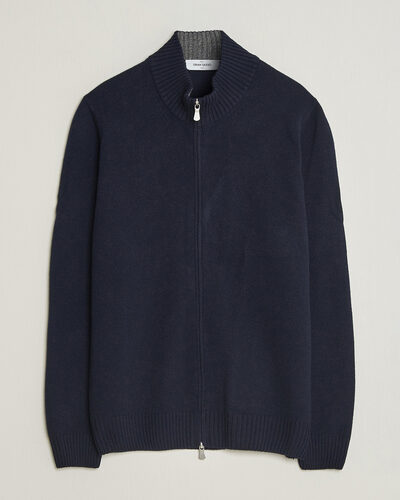 Gran Sasso Wool/Cashmere Full Zip Navy