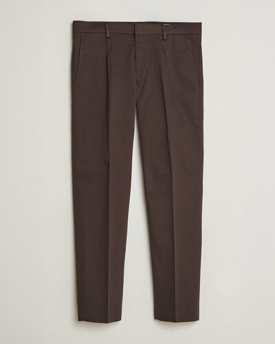 NN07 Bill Pleated Cotton Chinos Deep Truffle