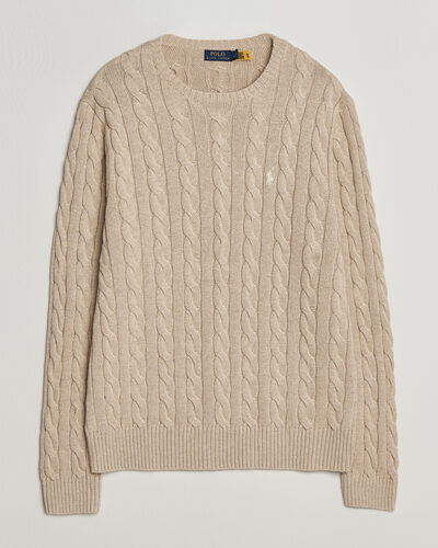 Polo Ralph Lauren Cotton Cable Pullover Jicama Brown Heather