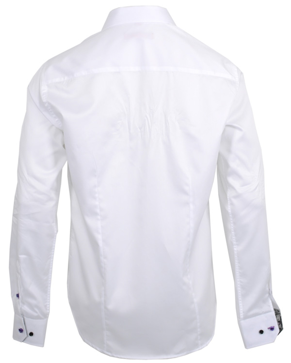 Homme | Chemises | Oscar of Sweden | Skjorta Slim Fit Vit Paisly Kontrast