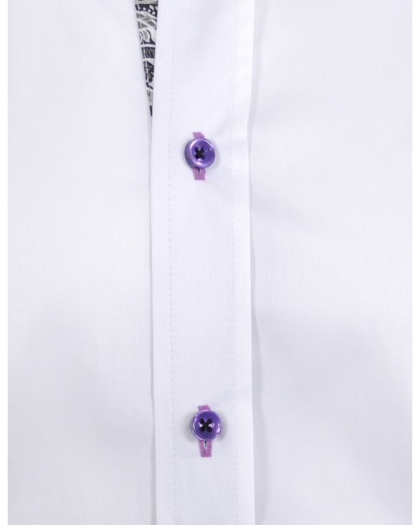 Homme | Chemises | Oscar of Sweden | Skjorta Slim Fit Vit Paisly Kontrast