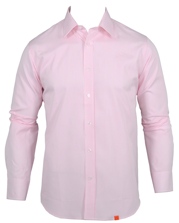 Homme | Chemises | Oscar of Sweden | Slim Fit Skjorta Randig Rosa