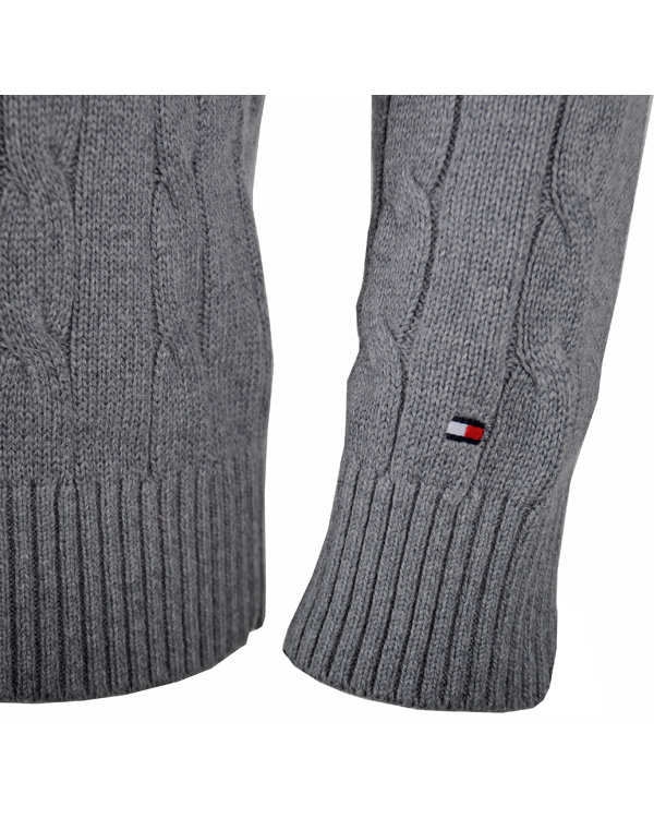 Homme | Pulls Et Tricots | Tommy Hilfiger | Classic Cable C-Nk Cf Silver Fog