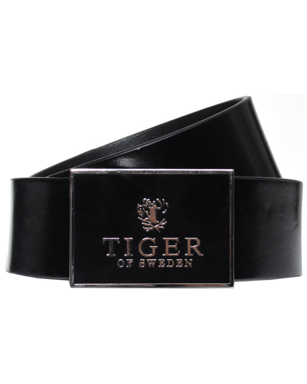 Homme | Tiger of Sweden Leather Logo Belt Black | Tiger of Sweden | Leather Logo Belt Black