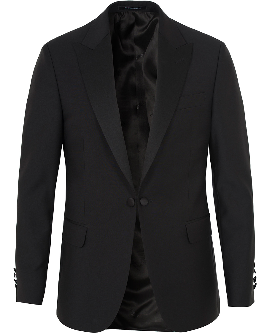 Homme | Blazers | Oscar Jacobson | Frampton Tuxedo Jacket Black