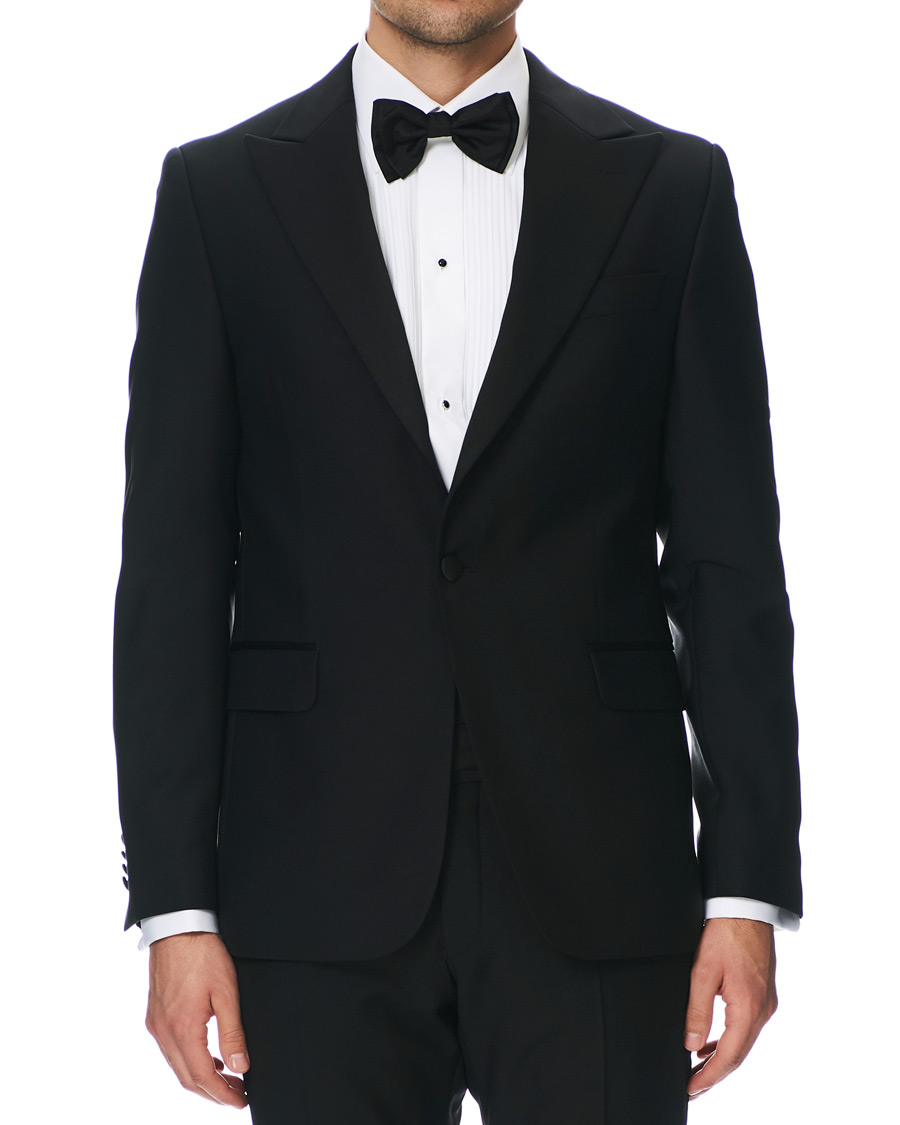 Homme | Blazers | Oscar Jacobson | Frampton Tuxedo Jacket Black