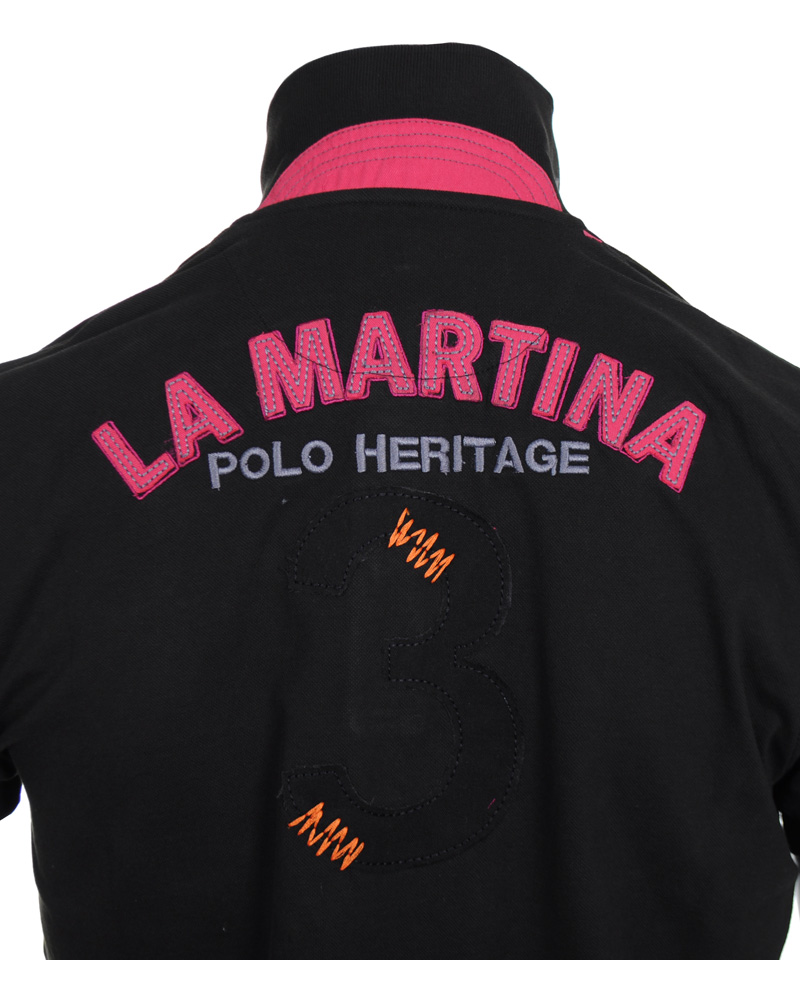 Homme | Polos | La Martina | Replica Piquet Stretch Black