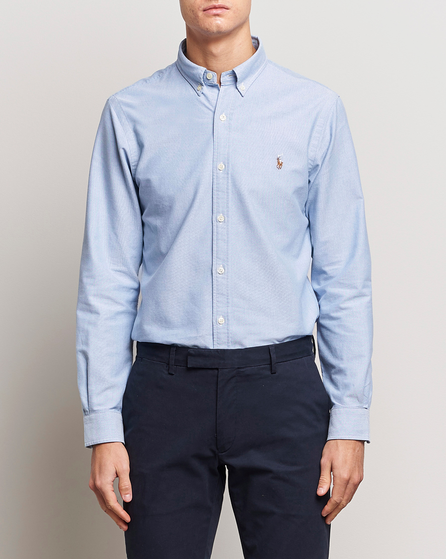 Homme | Cadeaux De Noël | Polo Ralph Lauren | Slim Fit Shirt Oxford Blue
