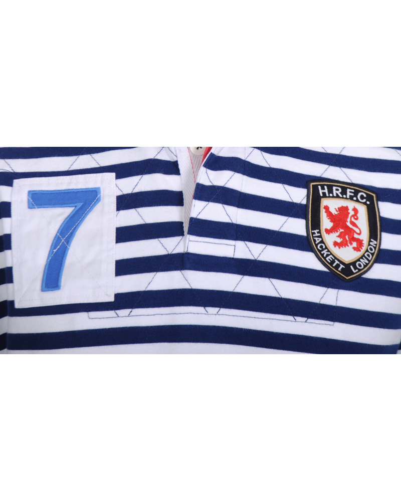 Homme | Pulls Et Tricots | Hackett | London Quilt Stripe Rugger Blue/White