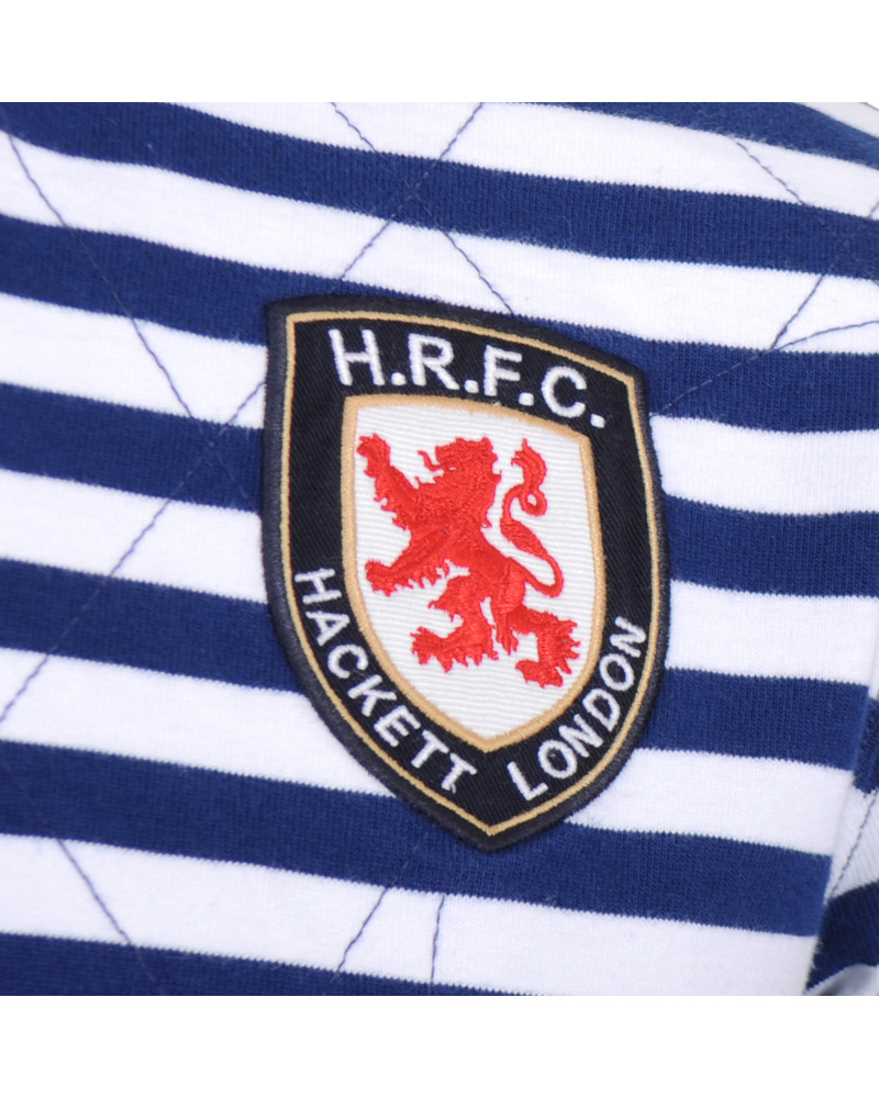 Homme | Pulls Et Tricots | Hackett | London Quilt Stripe Rugger Blue/White