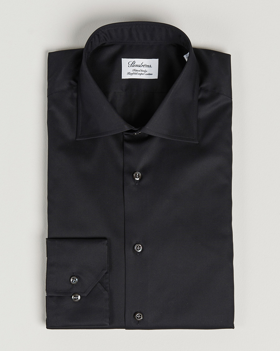 Homme | Chemises | Stenströms | Fitted Body Shirt Black