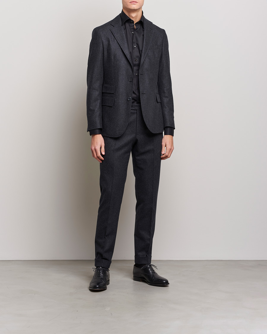 Homme | Chemises | Stenströms | Fitted Body Shirt Black