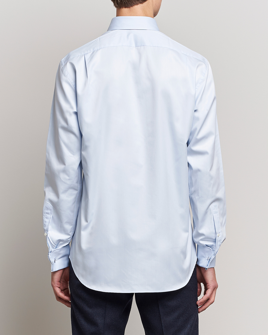 Homme | Chemises | Stenströms | Fitted Body Shirt Double Cuff Blue