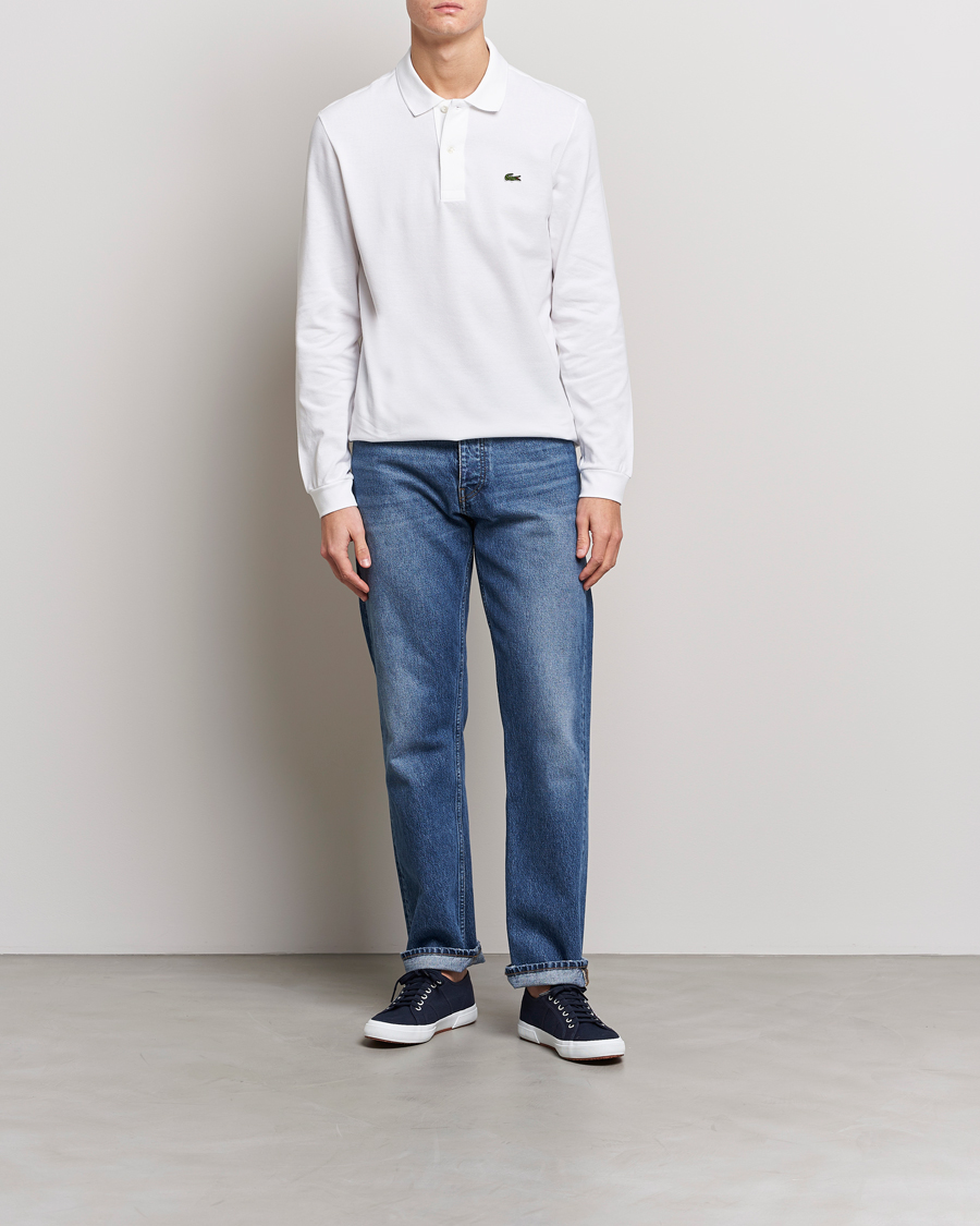 Homme | Polos | Lacoste | Original Long Sleeve Polo Piké White