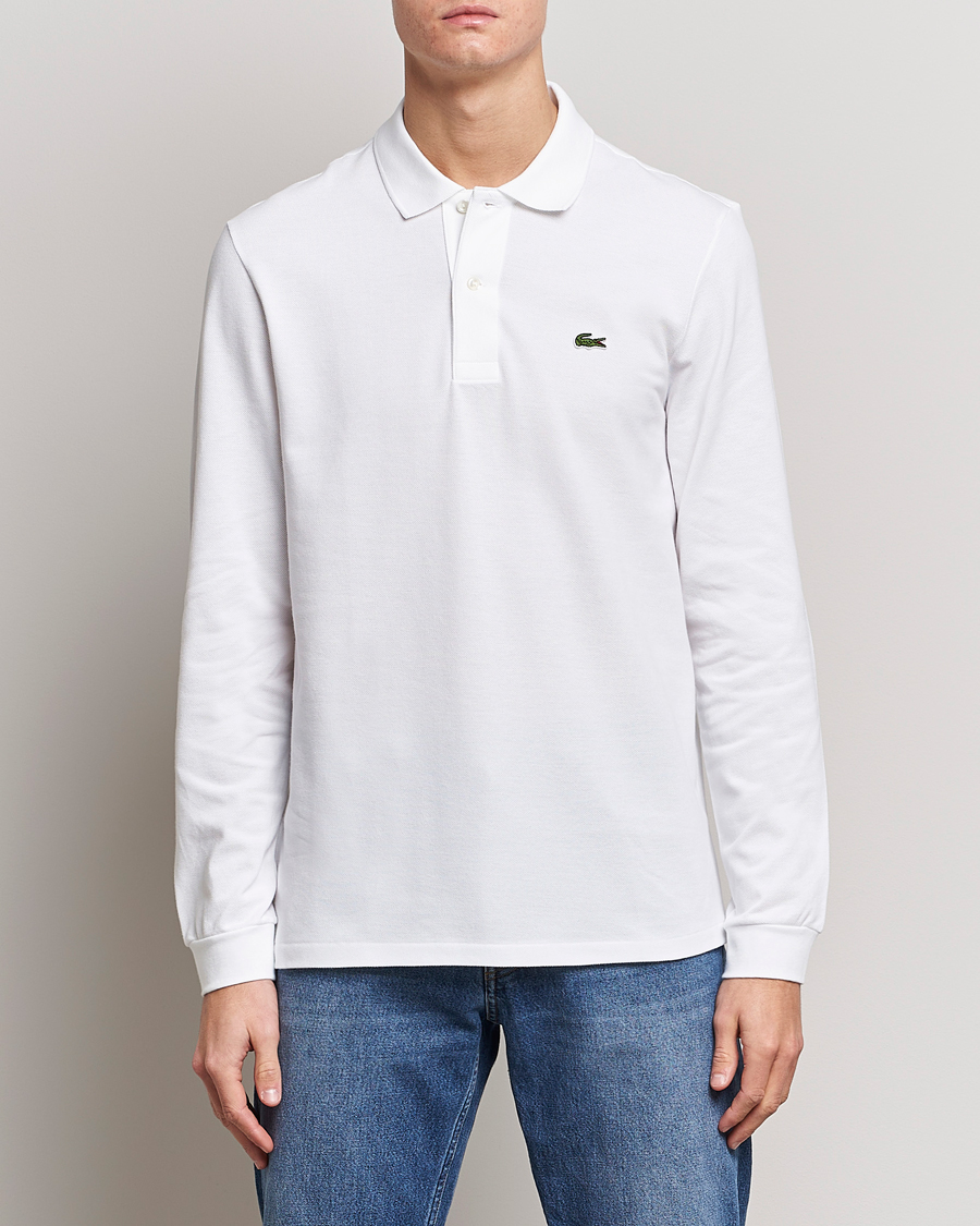 Homme | Polos | Lacoste | Long Sleeve Piké White