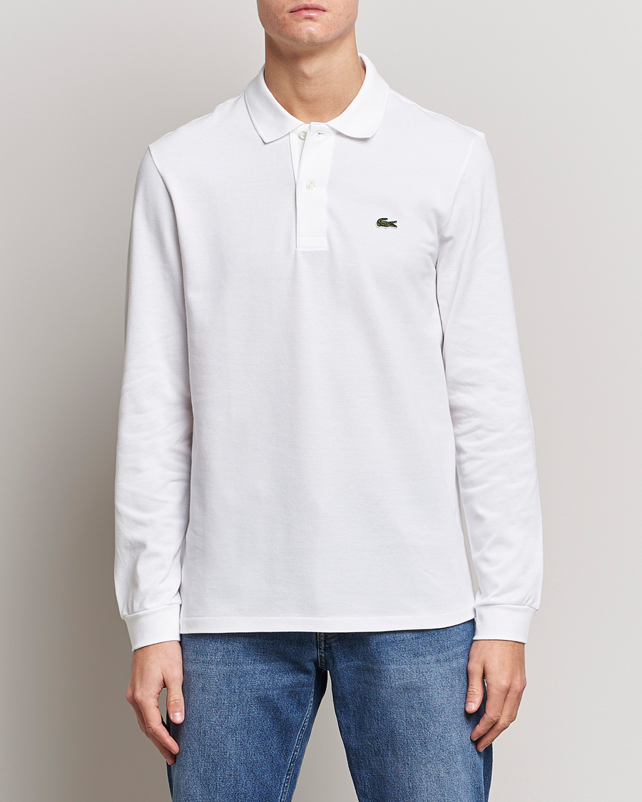 Homme | Polos | Lacoste | Original Long Sleeve Polo Piké White