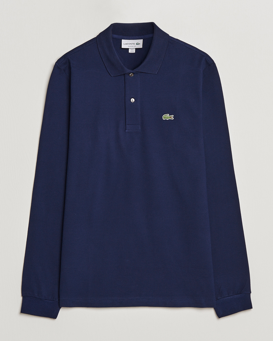 Homme | Polos | Lacoste | Original Long Sleeve Polo Piké Navy Blue