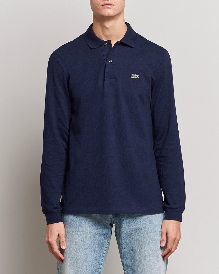 Homme | Polos | Lacoste | Original Long Sleeve Polo Piké Navy Blue