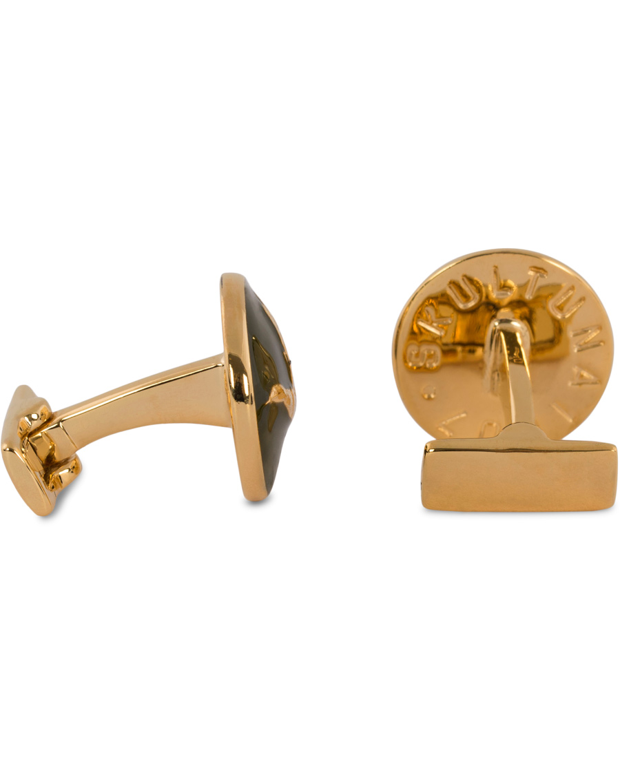 Homme | Boutons De Manchette | Skultuna | Cuff Links Hunter Flying Duck Gold/Green