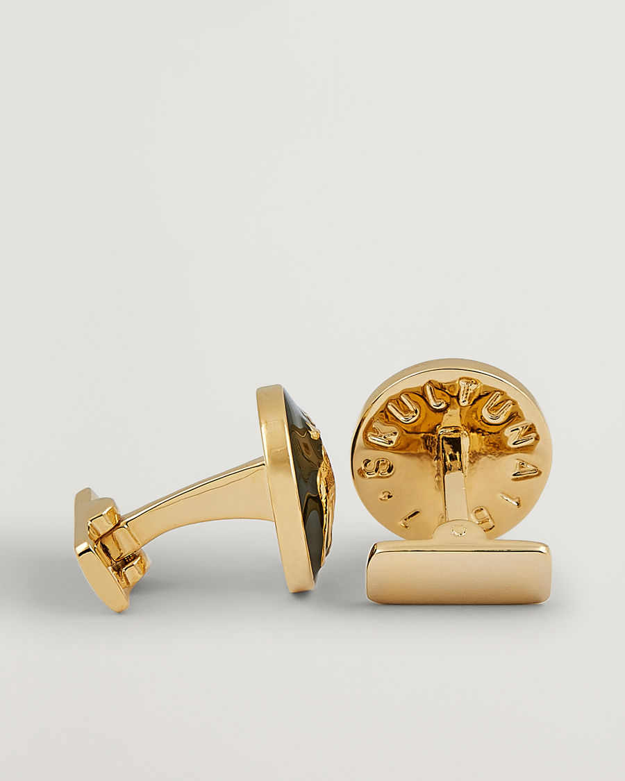 Homme | Skultuna Cuff Links Hunter The Moose Gold/Green | Skultuna | Cuff Links Hunter The Moose Gold/Green