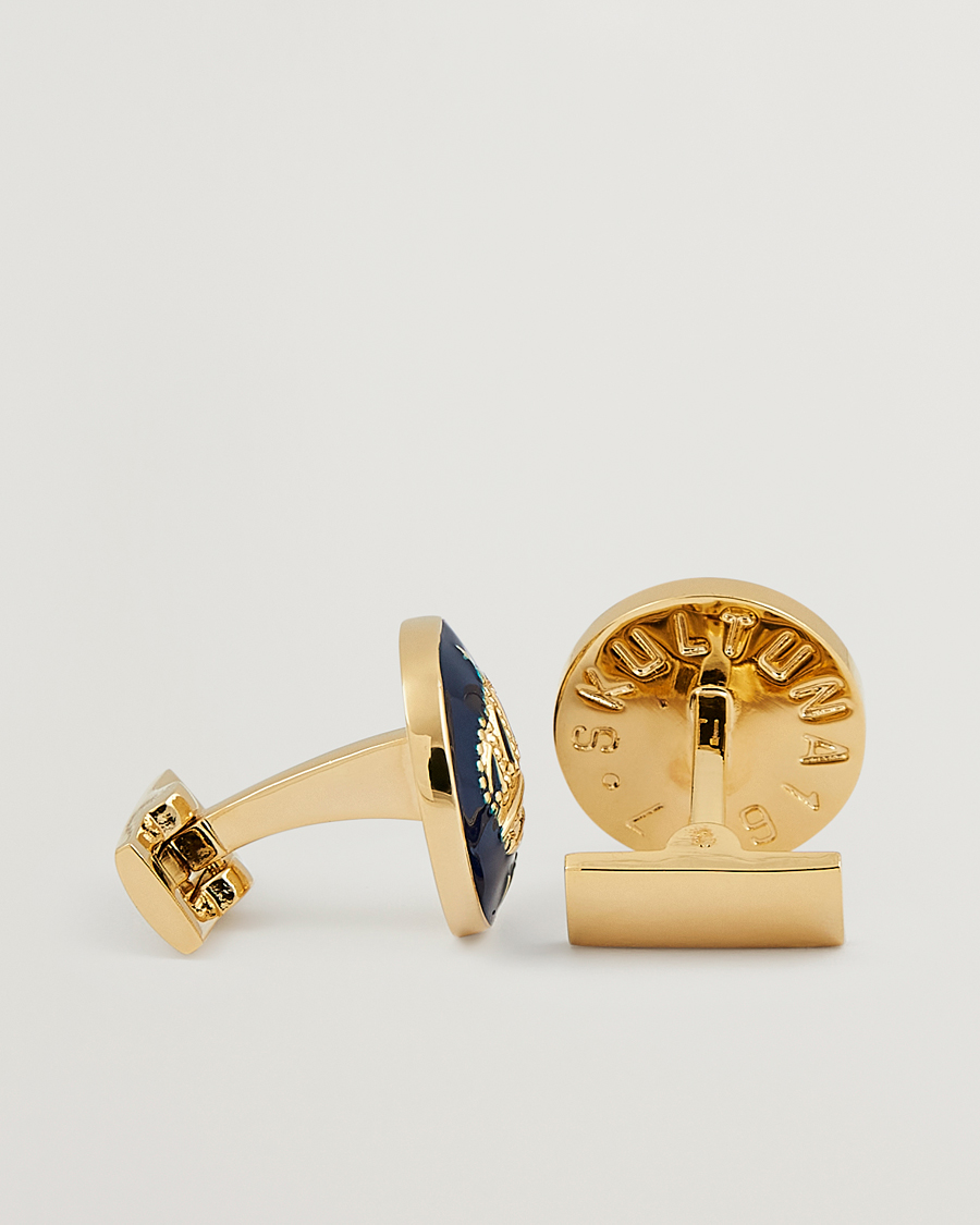 Homme |  | Skultuna | Cuff Links The Crown Gold/Royal Blue