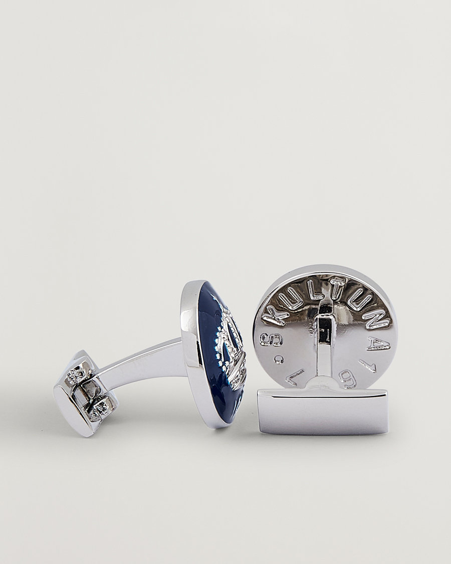 Homme | Accessoires | Skultuna | Cuff Links The Crown Silver/Royal Blue