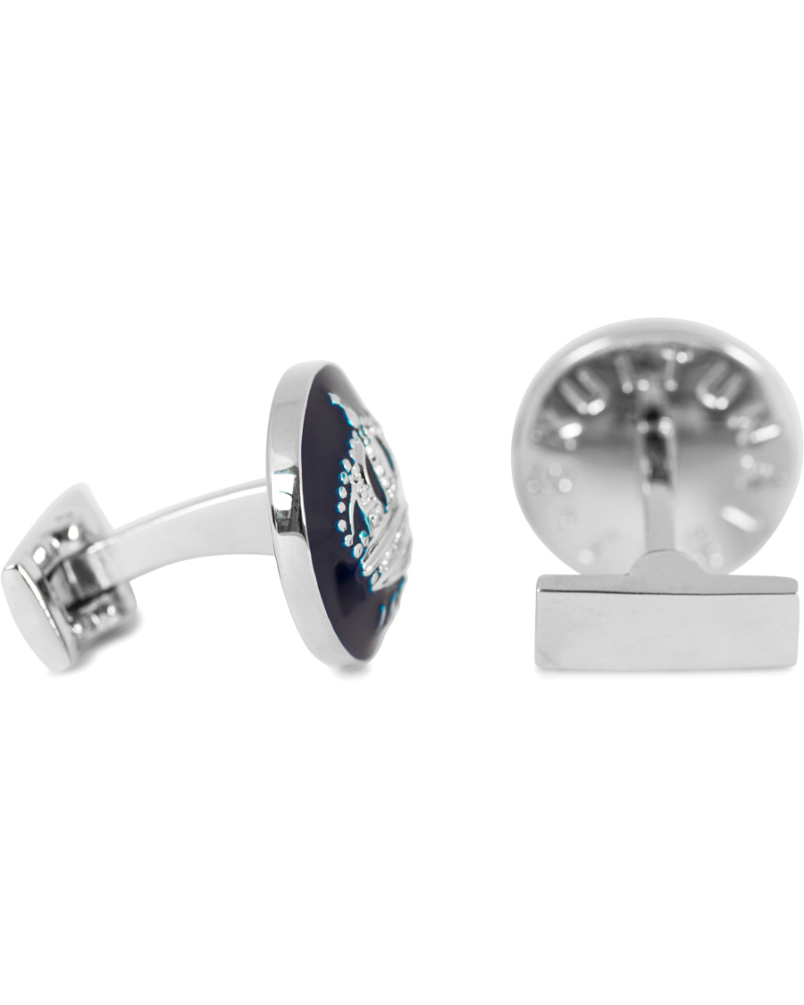 Homme | Skultuna Cuff Links The Crown Silver/Royal Blue | Skultuna | Cuff Links The Crown Silver/Royal Blue