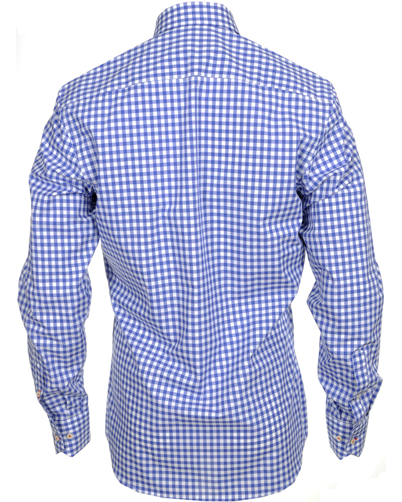 Homme | Chemises | Stenströms | Skjorta Slimline Poplin Check Blue