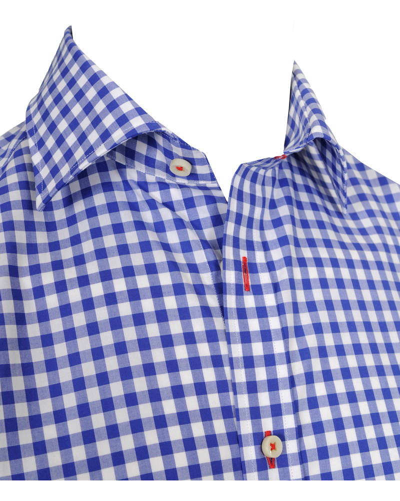 Homme | Chemises | Stenströms | Skjorta Slimline Poplin Check Blue