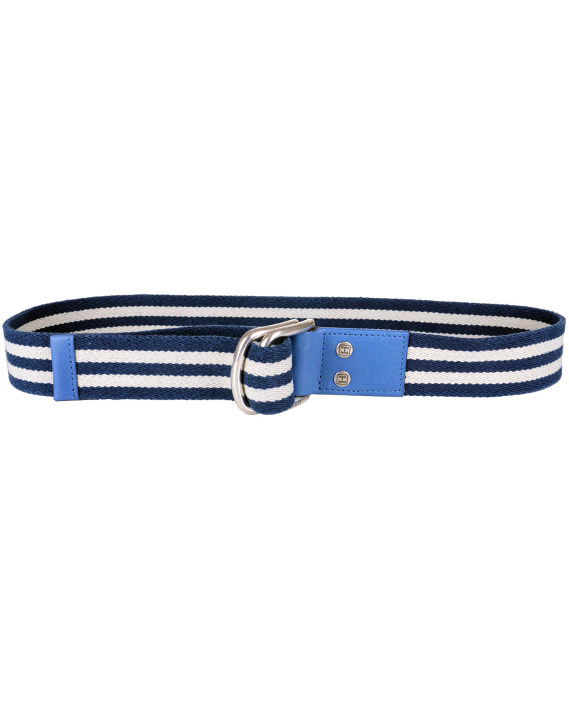 Homme | Hackett Washed D-Ring Belt 4 cm Navy/Ivory | Hackett | Washed D-Ring Belt 4 cm Navy/Ivory