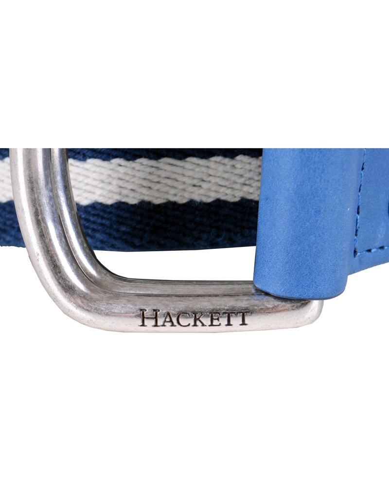 Homme | Hackett Washed D-Ring Belt 4 cm Navy/Ivory | Hackett | Washed D-Ring Belt 4 cm Navy/Ivory