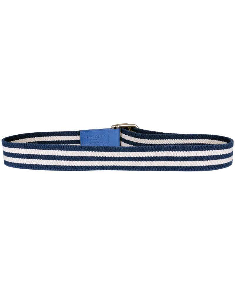 Homme | Hackett Washed D-Ring Belt 4 cm Navy/Ivory | Hackett | Washed D-Ring Belt 4 cm Navy/Ivory
