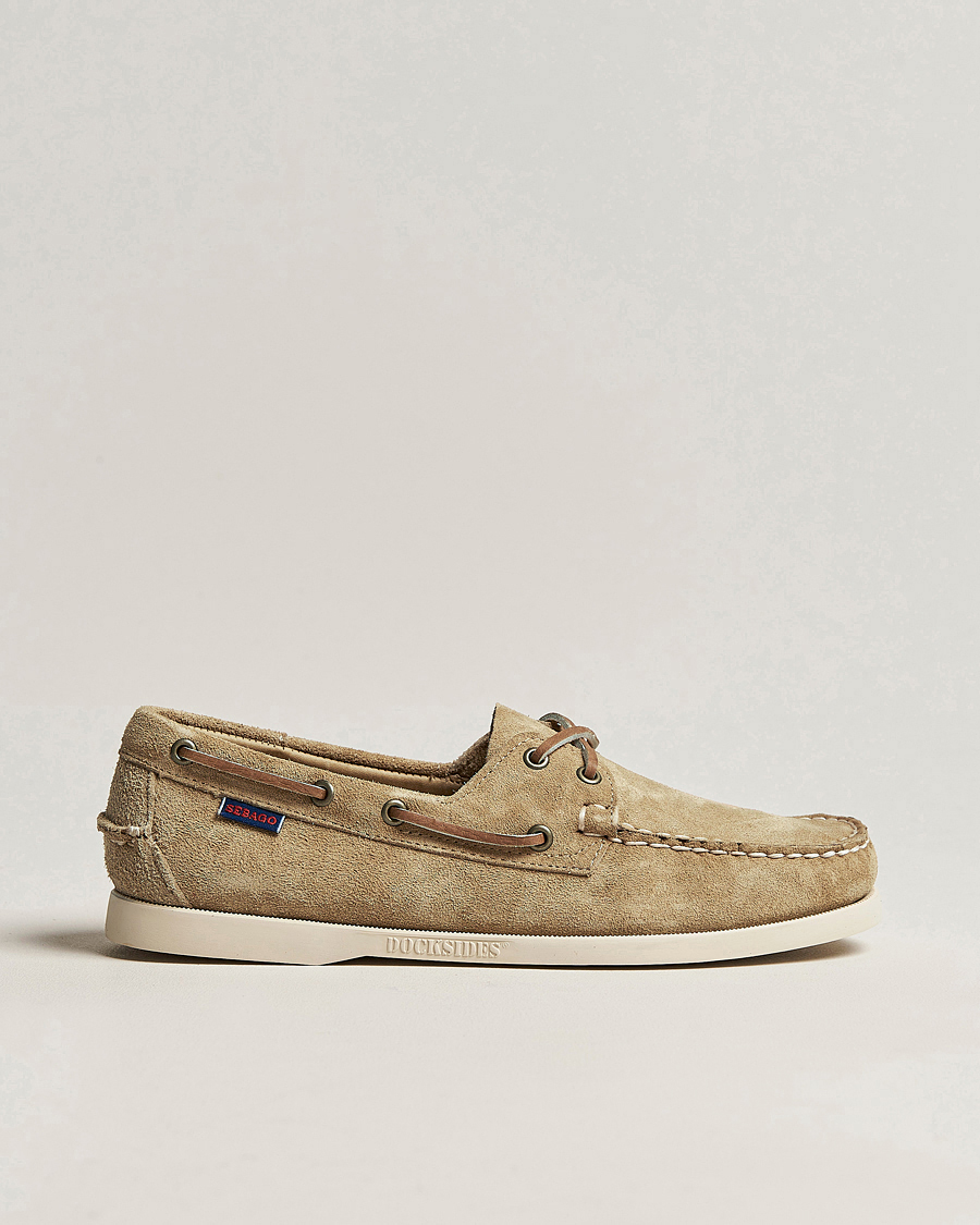 Homme | Chaussures Bateau | Sebago | Docksides Suede Boat Shoe Beige Camel