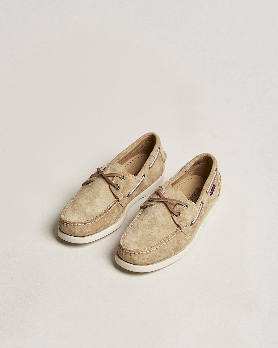 Homme | Chaussures Bateau | Sebago | Docksides Suede Boat Shoe Beige Camel