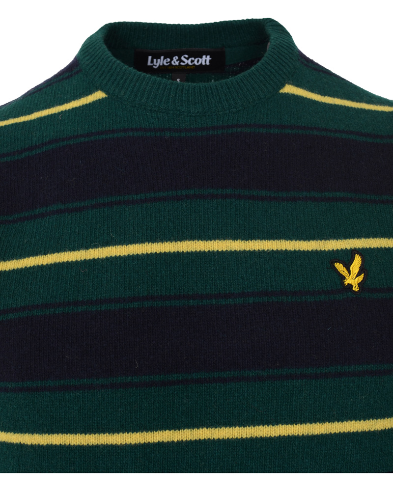 Homme | Pulls Et Tricots | Lyle & Scott | Crew Neck Stripe Pullover Scotts Green